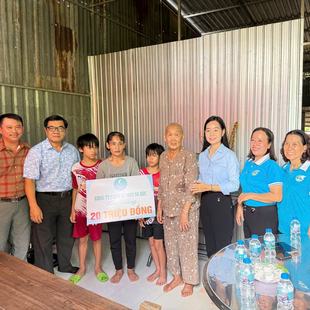 Cỏ May Sa Đéc trao gửi yêu thương và tiếp sức cho một hộ gia đình khó khăn tại xã Tân Khánh Trung