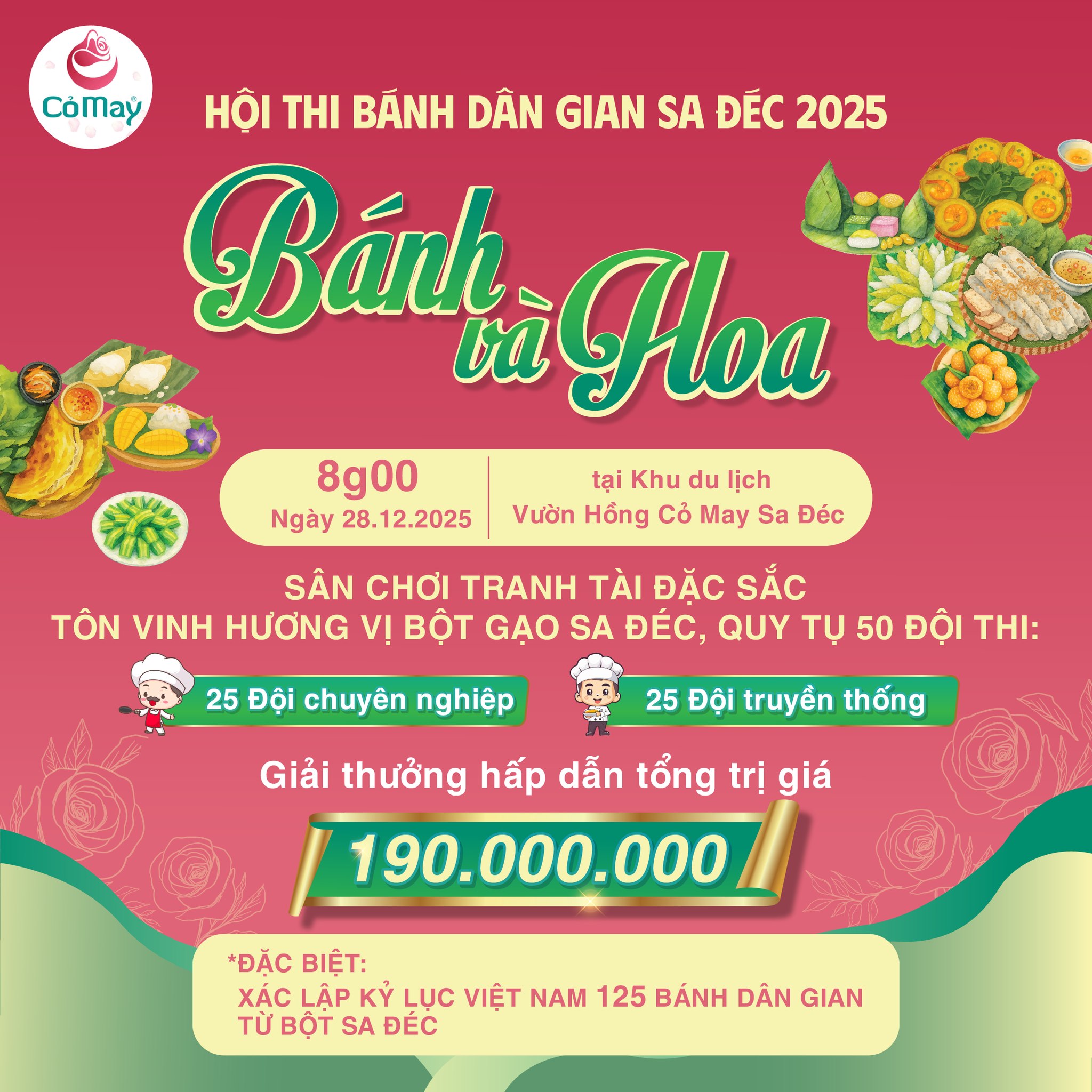 Vườn Hồng Cỏ May đón mùa lễ hội từ 27/12/2025 đến 04/01/2026