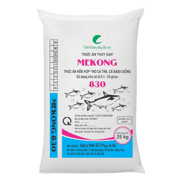 Mixed feed for pangasius and basa - 830